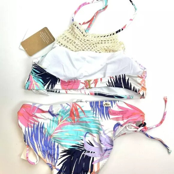 Hobie Girl’s Halter Bikini Top And Hipster Bottom Swimsuit Bikini Set Size 14 - Picture 3 of 4